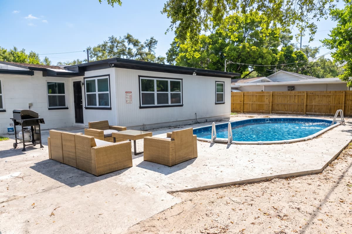 Comfortable seating area just beside our beautiful heated pool. Enjoy and create memories you could treasure with loved ones while you are home away from home! If you like what you see, send us an inquiry right away!