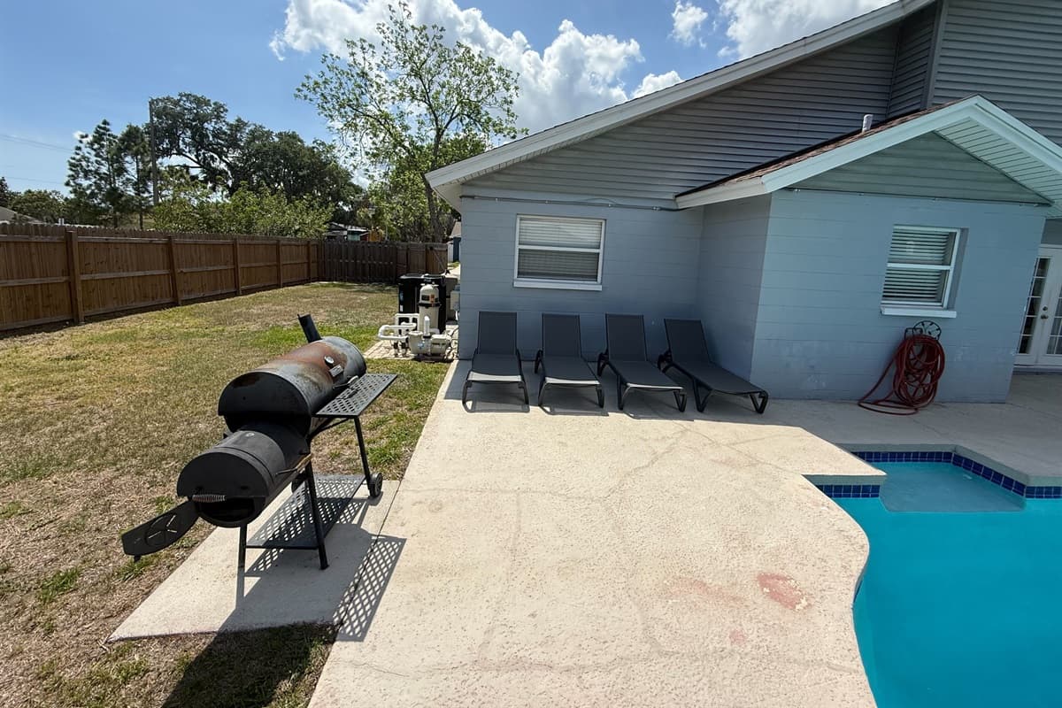 Fire up the BBQ grill and enjoy a delicious cookout with loved ones in this outdoor paradise.