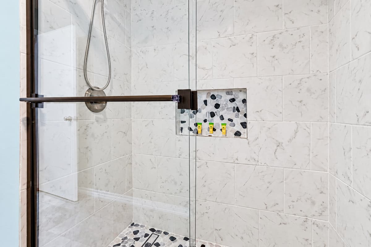 Thoughtfully updated with modern features and tasteful finishes, this bathroom provides both convenience and comfort for your stay.