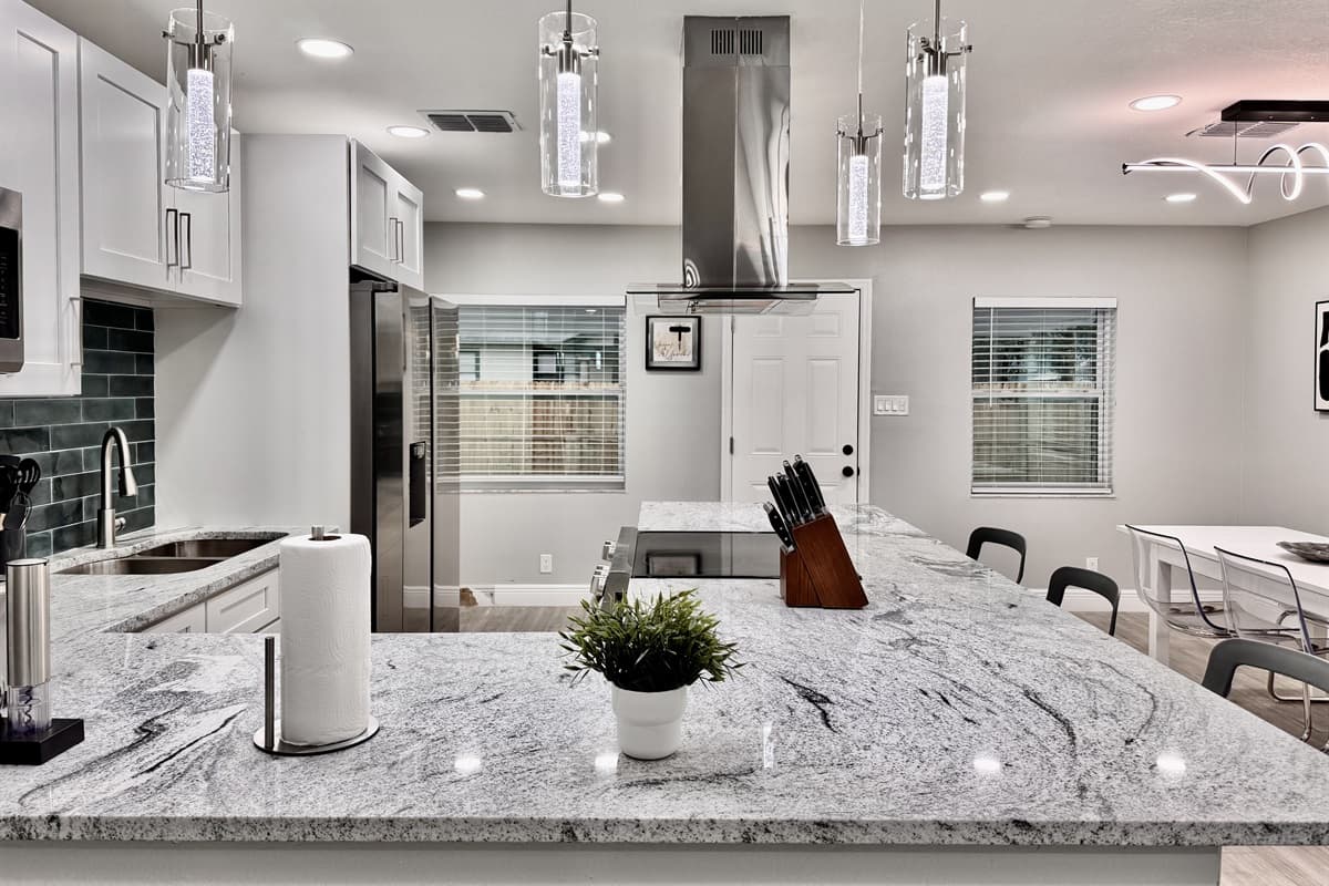 Beautifully designed kitchen and dining space, where functionality meets modern style, providing everything you need to prepare and enjoy meals with ease.