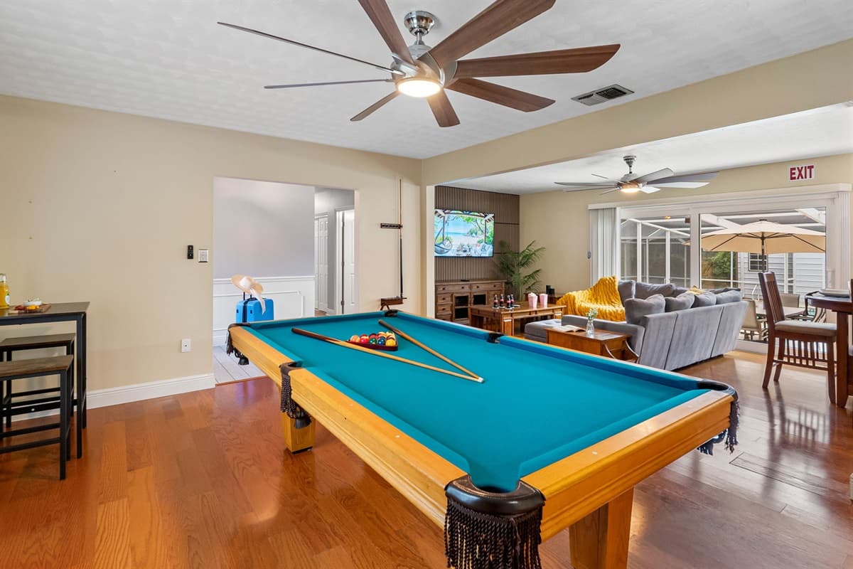 Great for families and groups, this game room adds extra entertainment to your stay.