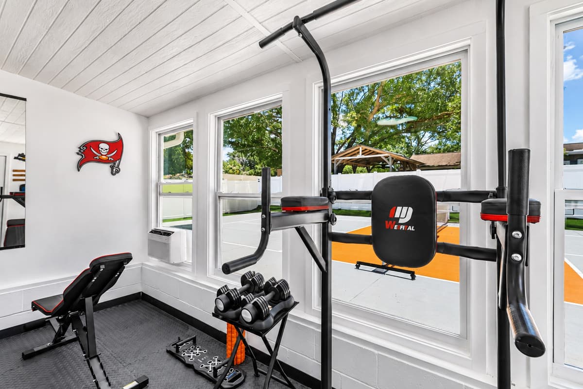 Build strength with the bench press, adjustable weights, and dedicated workout space designed for every fitness level.