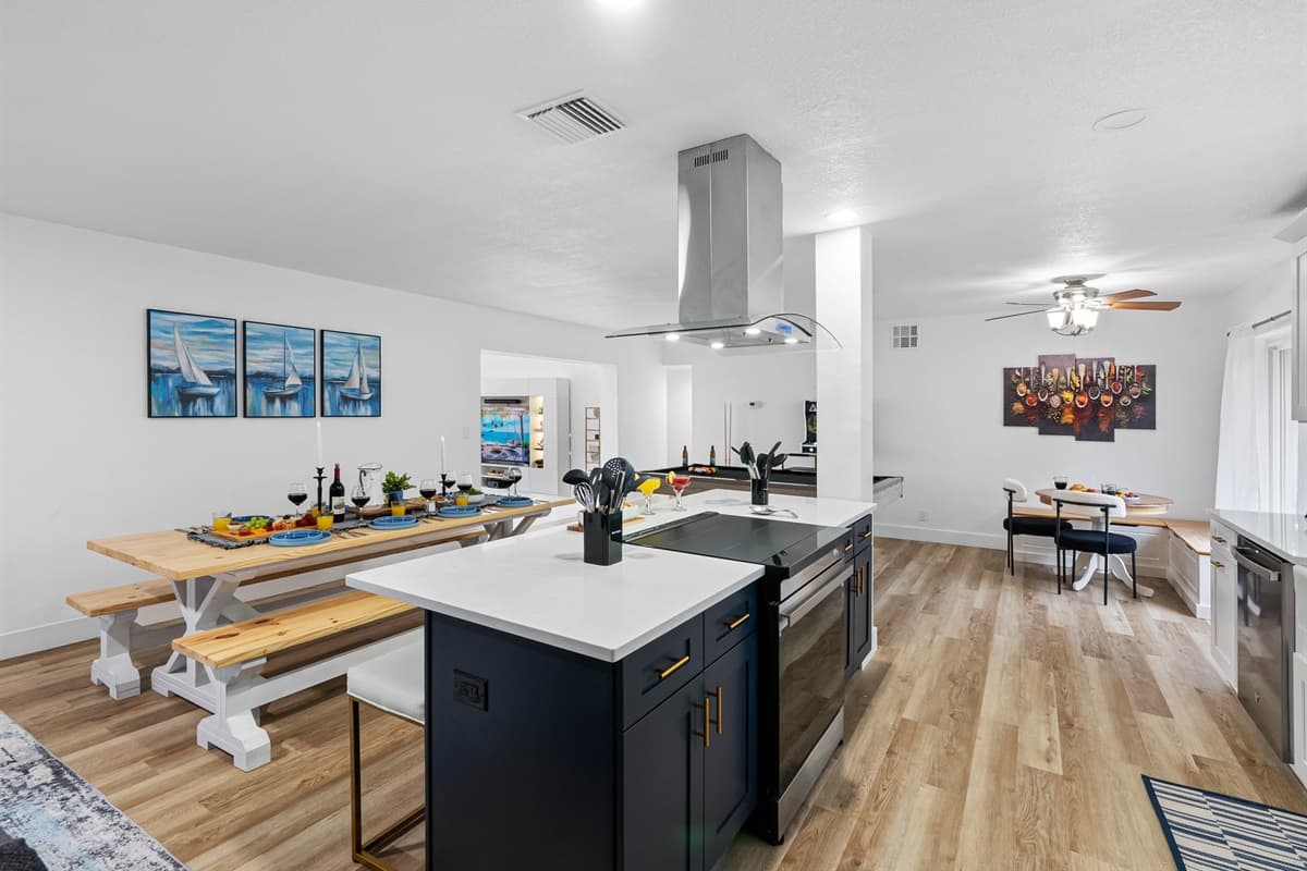 Open-concept layout lets you cook while staying connected with the group.