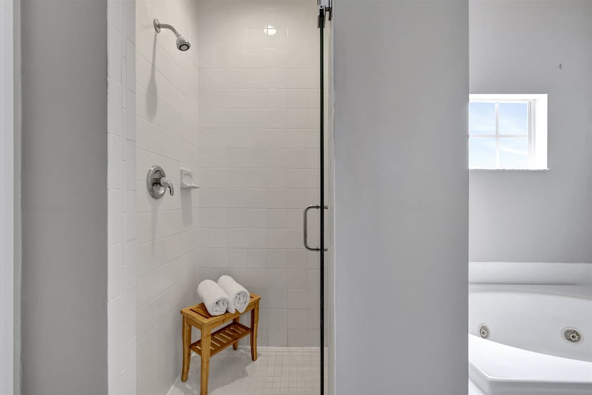 Tthe gentle lighting adds a warm, inviting ambiance to the space.