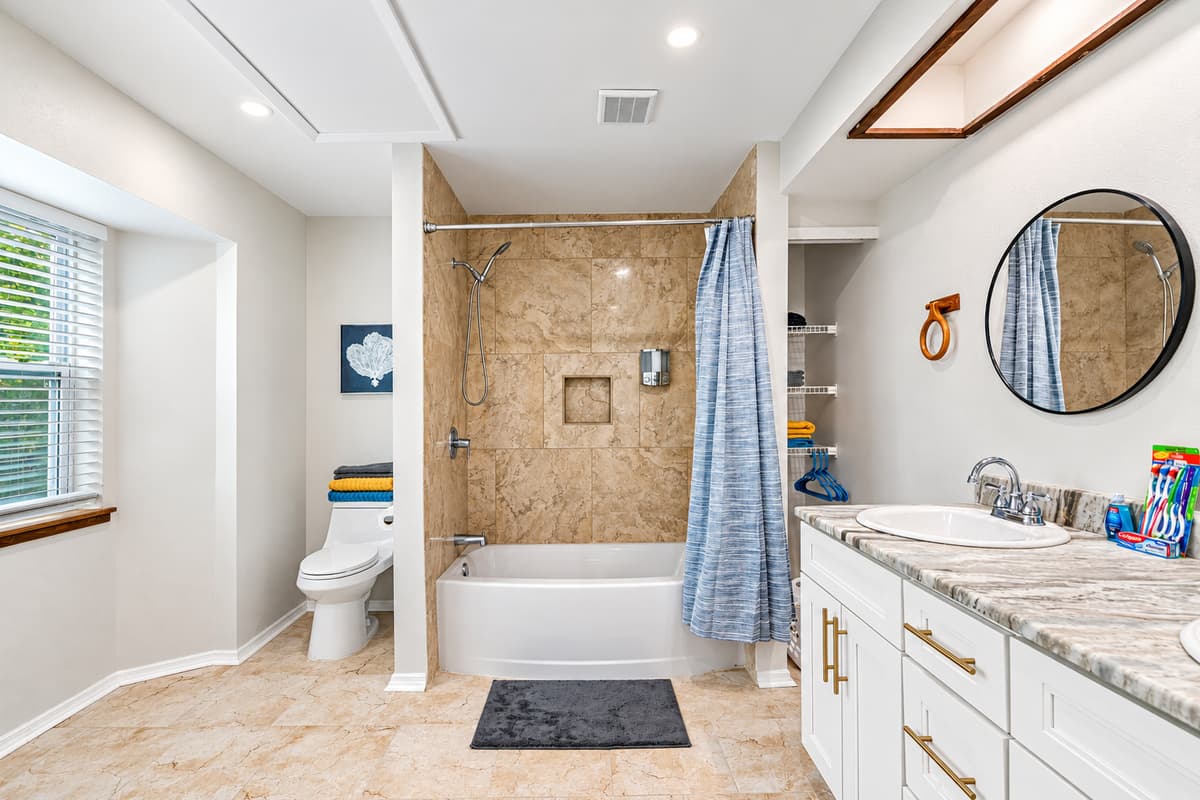 Step into the bathroom and be greeted by a seamless blend of style and functionality.