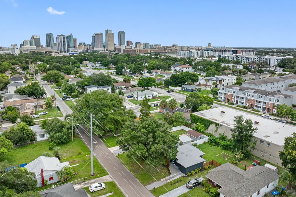 Aerial view of the neighborhood.