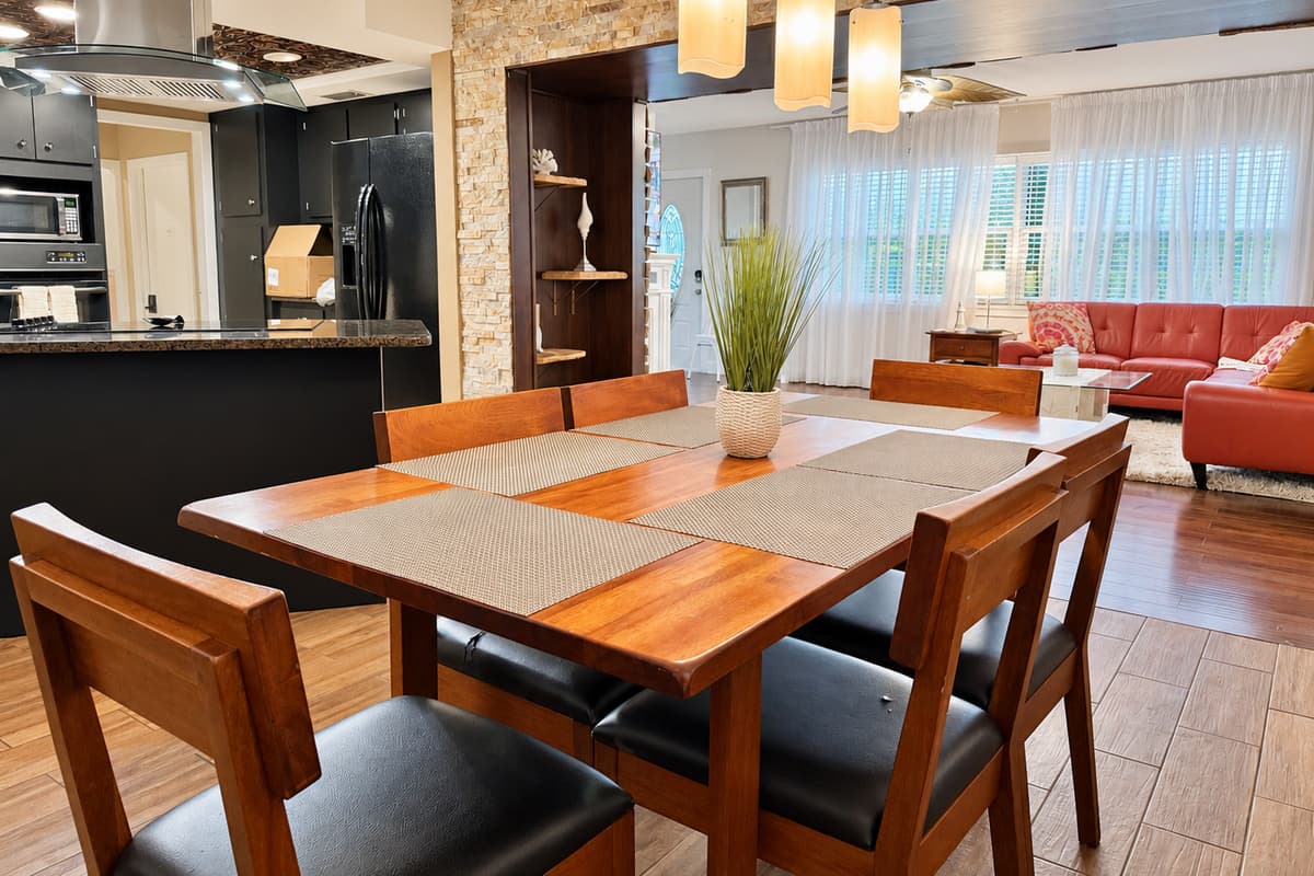 Seamlessly connected to the kitchen and living room, this thoughtfully designed dining area is perfect for shared meals, conversations, and quality time.