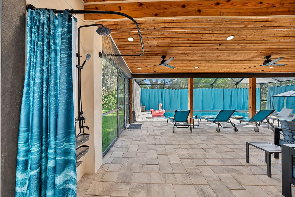 Six steps from air conditioning to water. That's the entire commute.