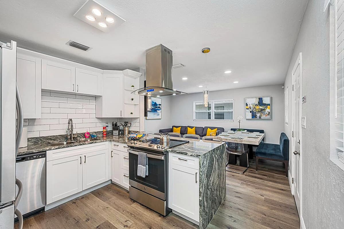 Our modern and fully equipped kitchen has a more than enough storage. You can prepare and cook your family's favorite meals while you are on a getaway. Feel at home while making great memories. Send us an inquiry now!