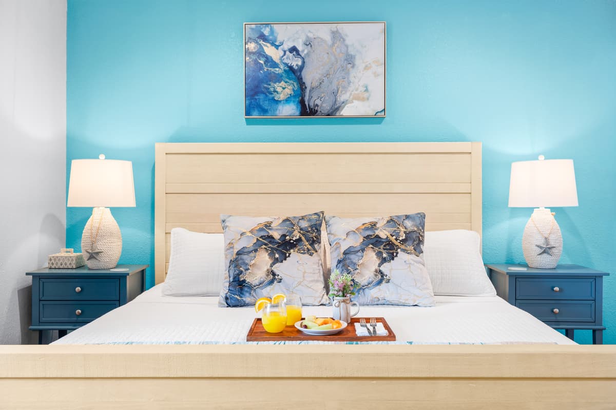 Bedroom details at Flamingo Palms.