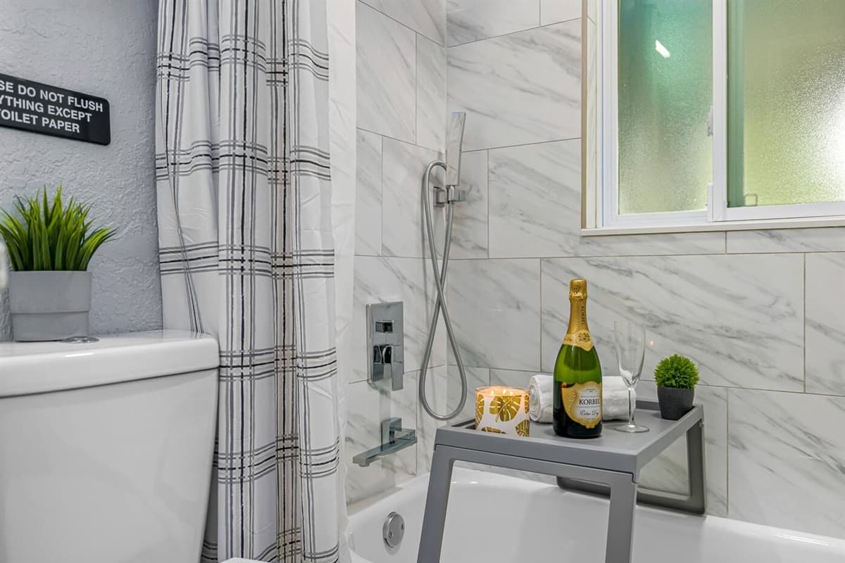Indulge in a long and hot bath after a long day of travel and during your stay.