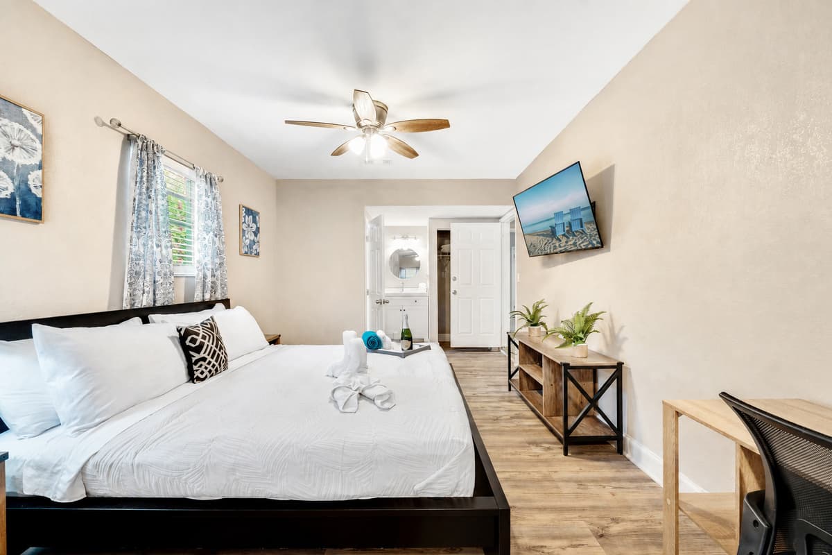 The ambiance is a symphony of serenity, with soft lighting casting a gentle glow on the tasteful decor.
