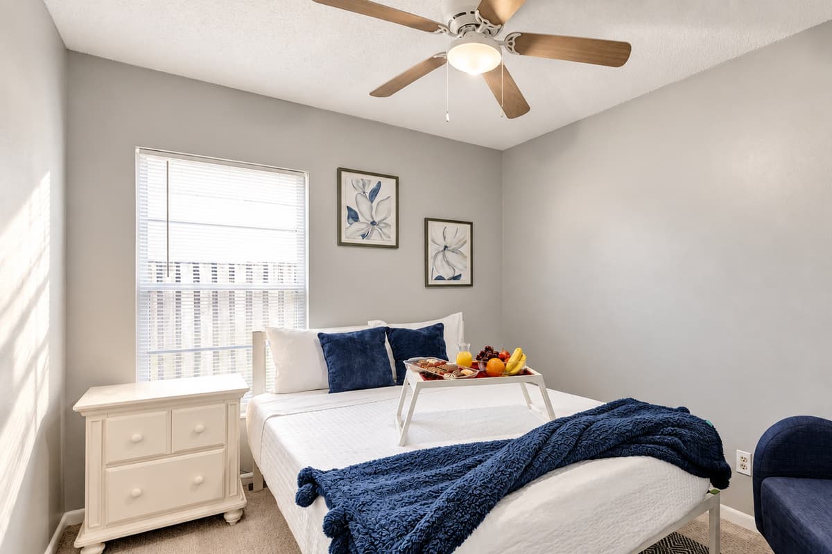 The ambiance is perfected with soothing lighting, setting the mood for tranquility and rest.