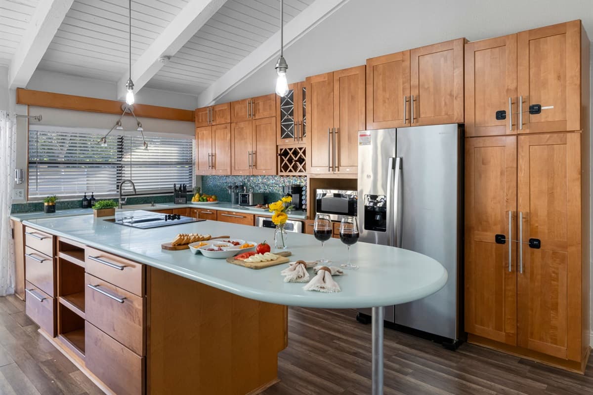 Fully equipped with stainless steel appliances, spacious countertops, and everything you need to prepare home-cooked meals in style.
