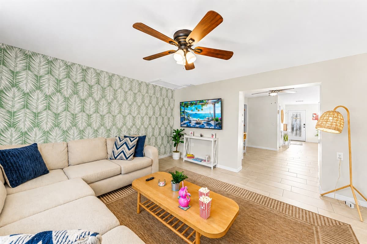 Open living area with comfortable seating and easy flow into the rest of the home.