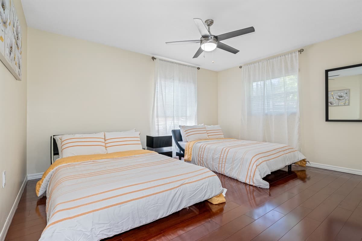 The calming and serene atmosphere of the room makes it the perfect place to unwind after a long day of exploring or working.
