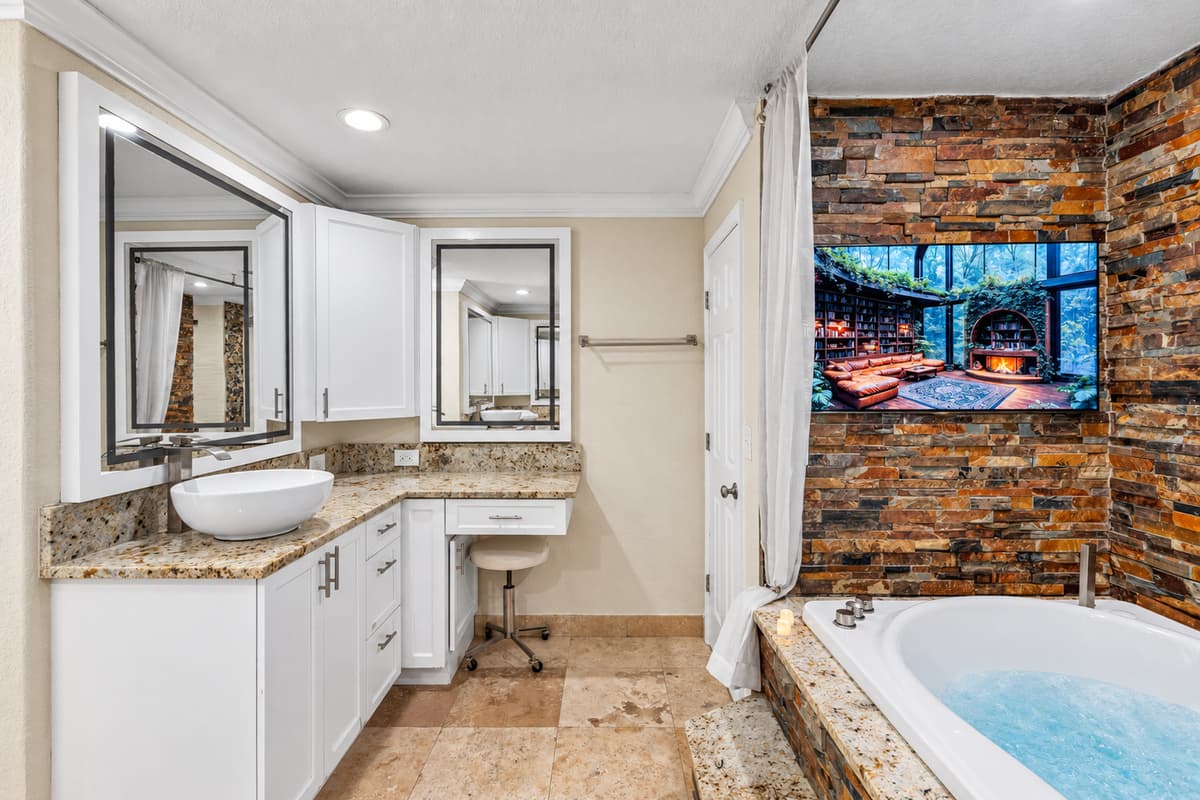 Elegant finishes and thoughtful design elements make this bathroom a true retreat within the home.