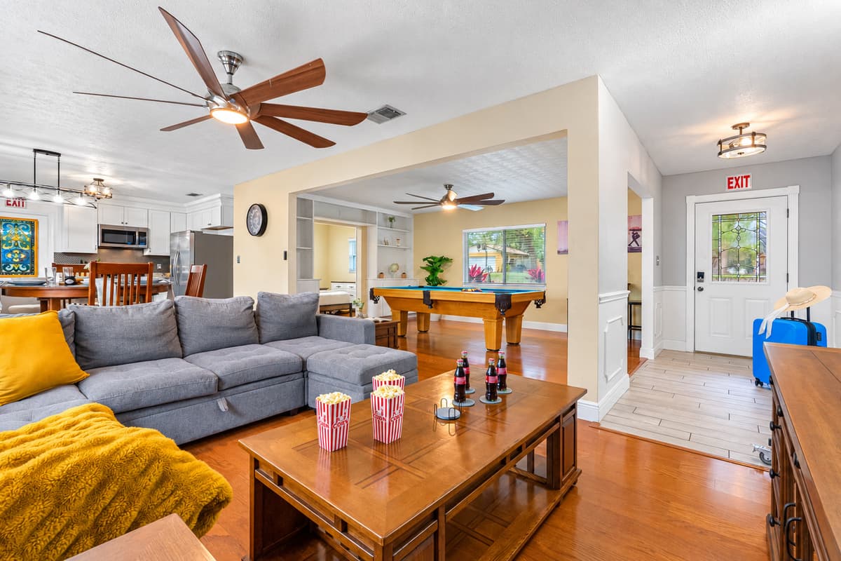 Ideal for group stays, this living area offers space to lounge, socialize, and unwind.