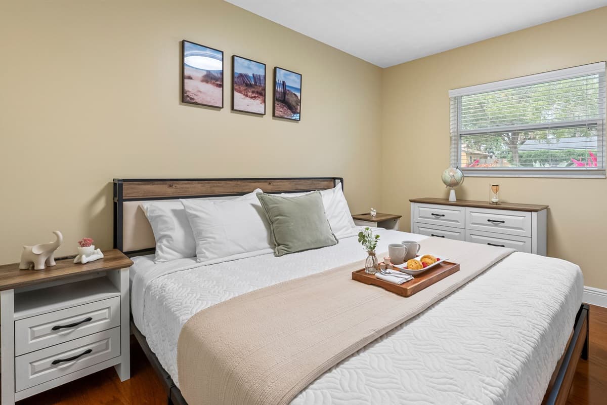 Comfortable king-size bedroom designed for restful nights and relaxing mornings.