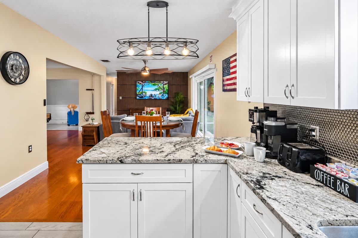 Cook with ease in this thoughtfully designed kitchen with generous prep space.