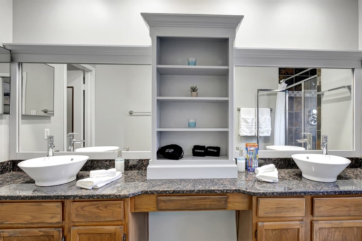 Elevate your daily routine our bathroom, a space that seamlessly blends convenience with sophistication.