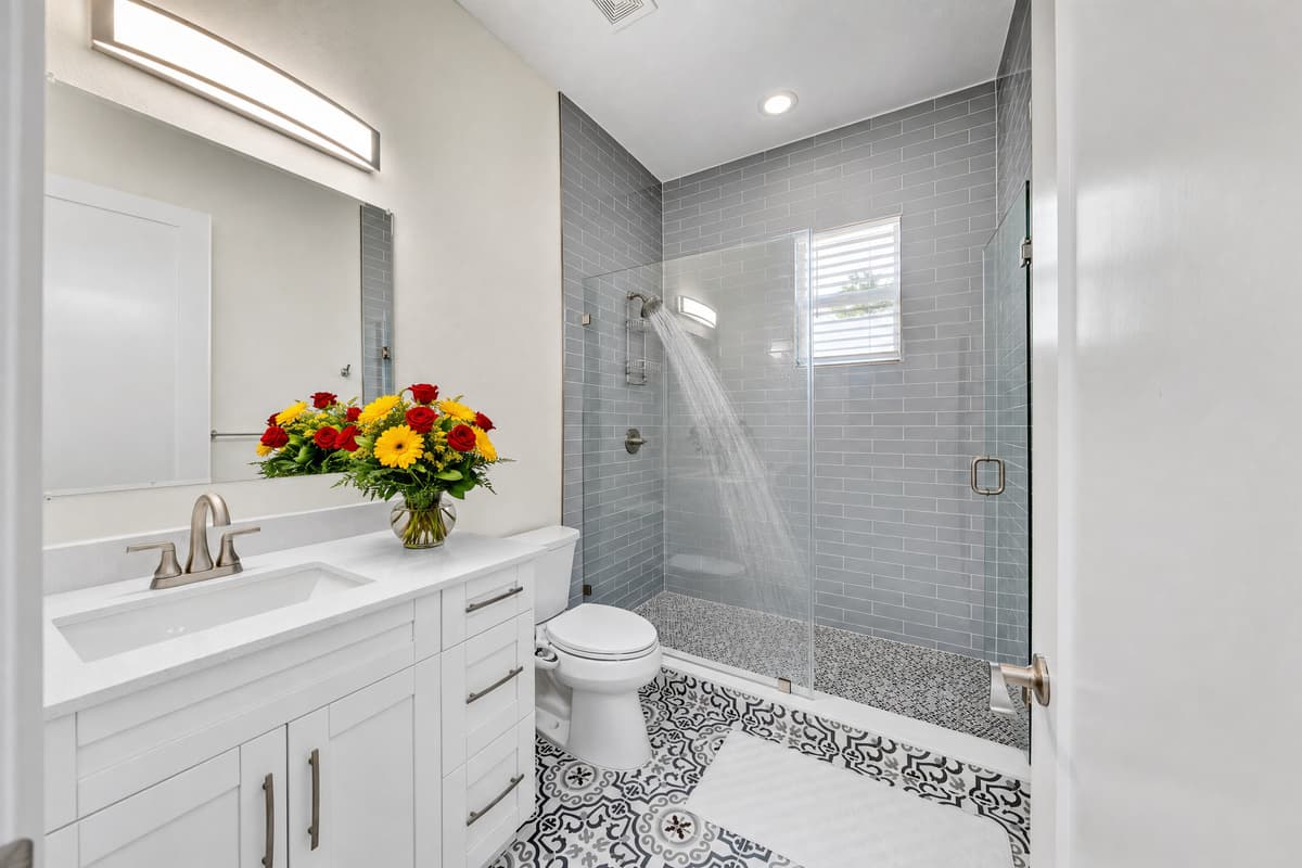 Spa-worthy bathrooms with walk-in showers, artisan tile floors, and modern fixtures. You might never want to leave.