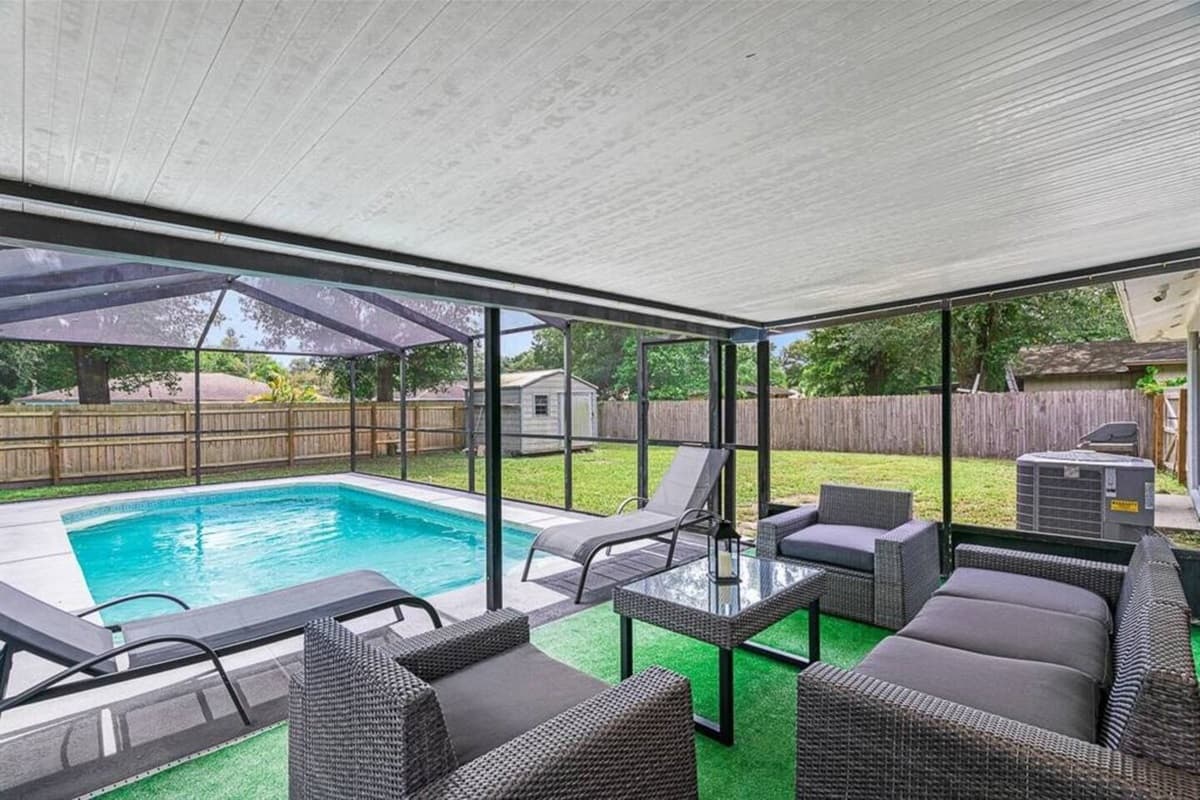 Our spacious lounge area by the heated pool where you could relax, bond and reminisce great memories! Bring your entire family and friends to unwind! If your are interested in this property, send us an inquiry now!