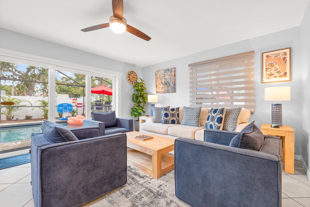 Living Room at Flamingo Palms.