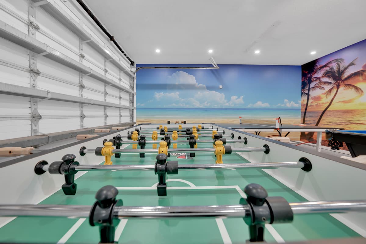 Ready for kick-off! Our premium foosball table guarantees balanced matches packed with adrenaline. An absolute must-have feature for a complete, fun game room. Reserve your stay and join the fun.