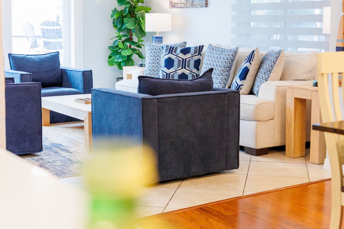 Living Room at Flamingo Palms.