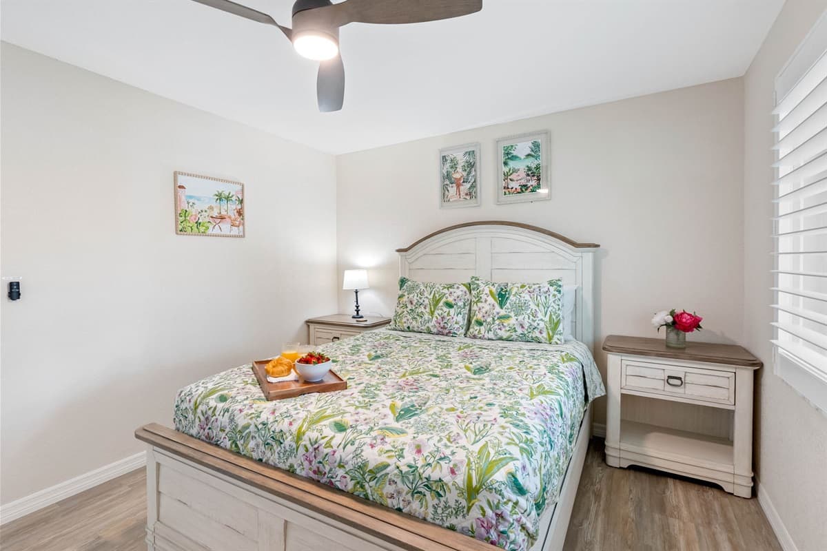 The large window lets in plenty of light during the day, creating a bright and airy feel for your stay.