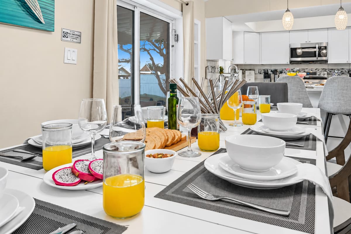 Gather around the dining table for memorable meals with seating for the whole group.