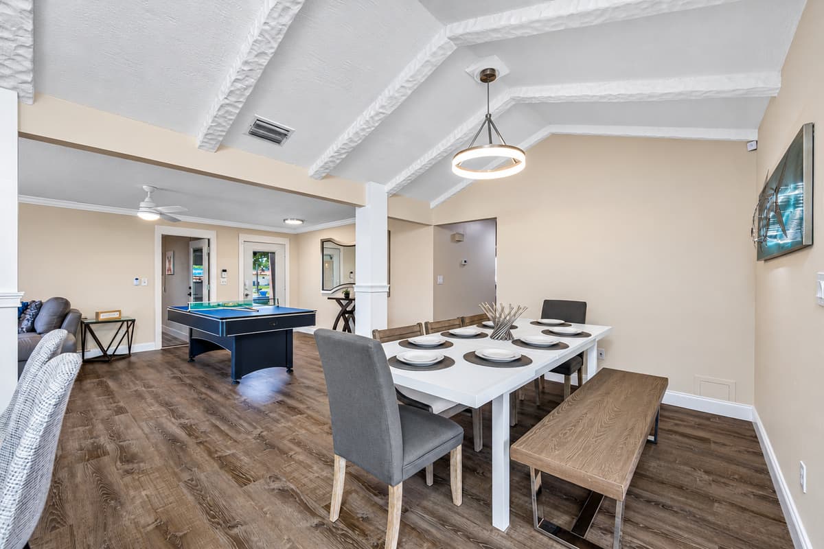 The open concept of our beautiful dining area and modern fully equipped kitchen. Cherish wonderful memories with family and friends while on vacation. If you like this minimalist setup, don't hesitate to send us a message now!