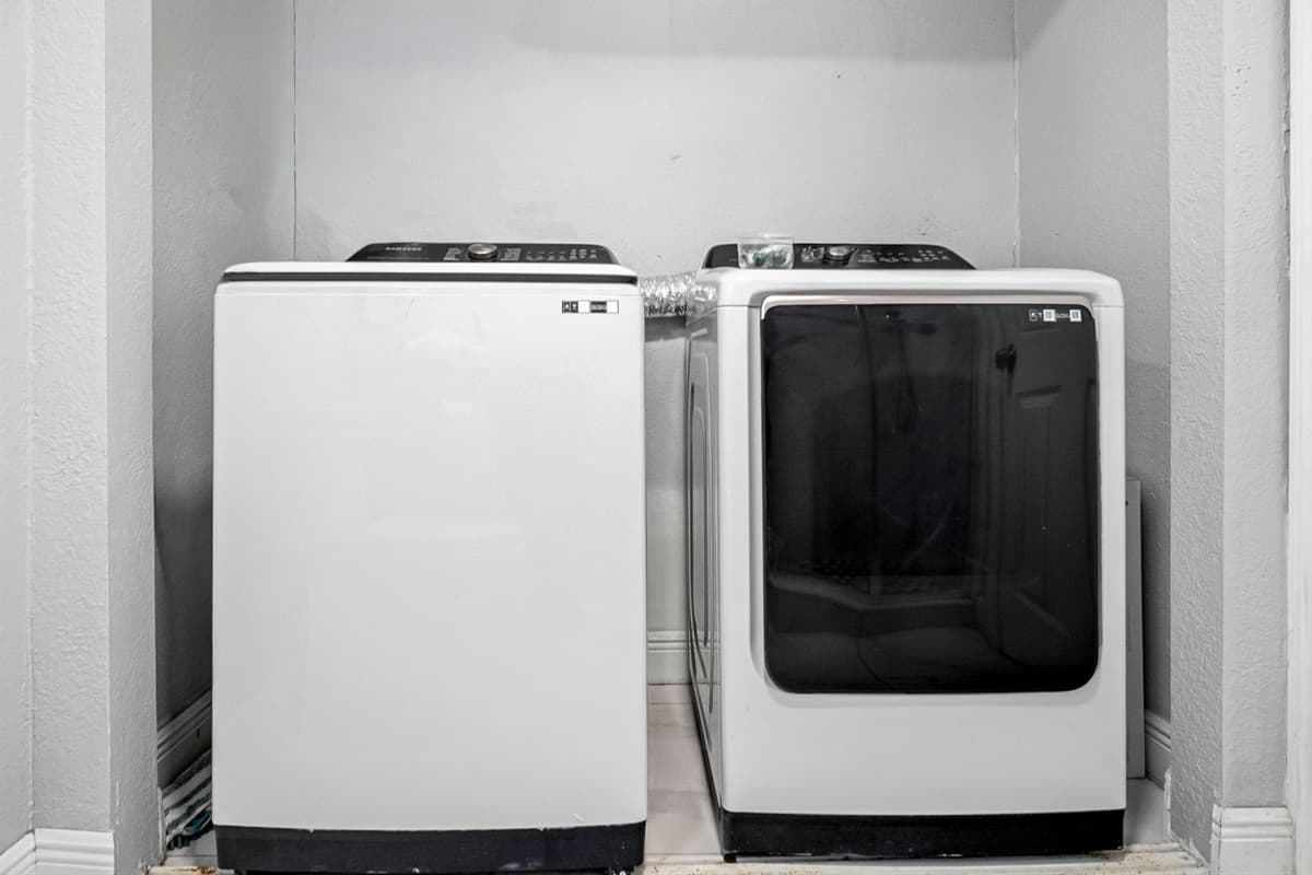 Never worry about running out of clothes during your stay with us! Our laundry room is equipped with a full sized washer and dryer. 