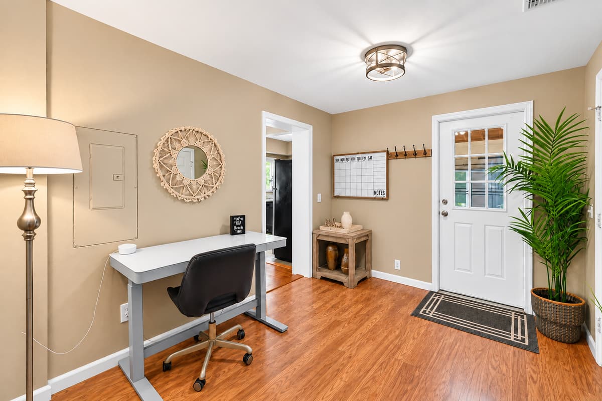 Bright and functional workspace area perfect for remote work or trip planning.