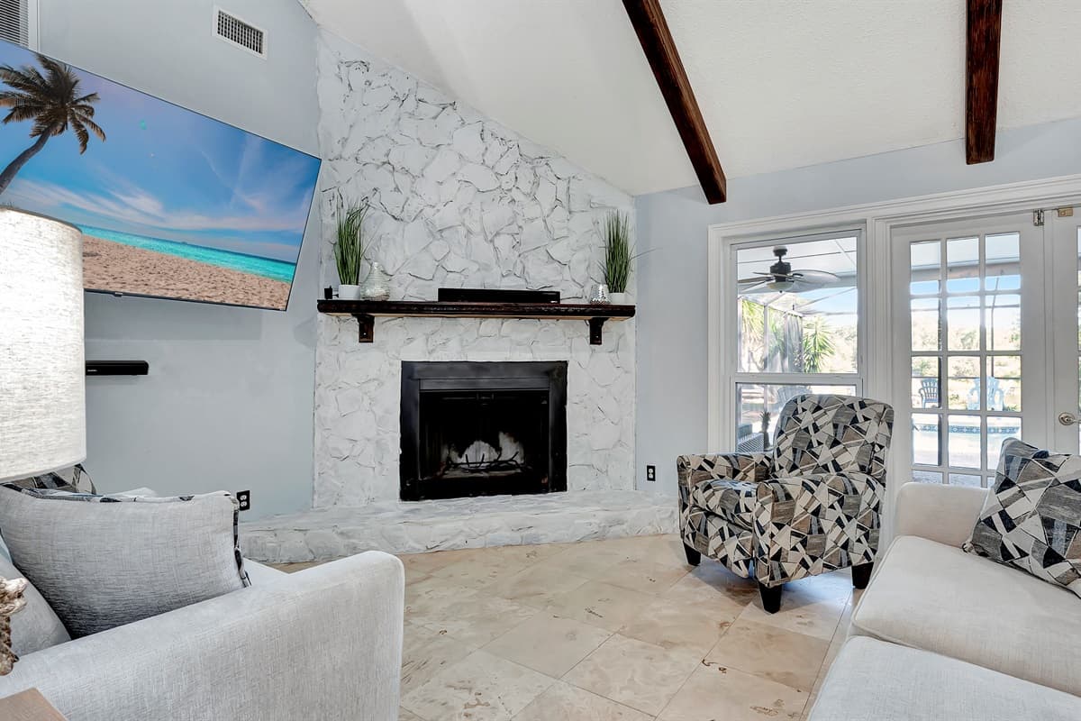 Sink into the plush comfort of our spacious couch, offering ample seating for everyone.