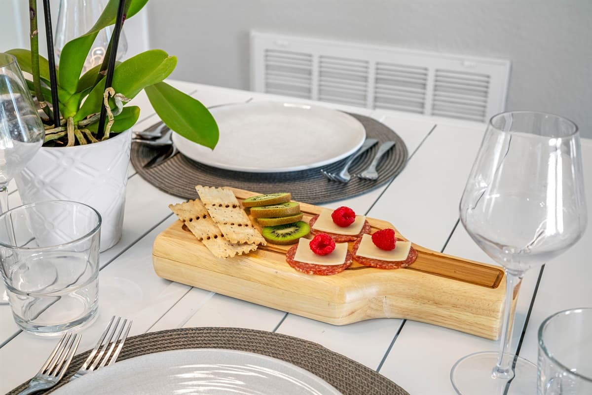Our dining area invites you to slow down, savor delicious food, and create lasting memories around the table.