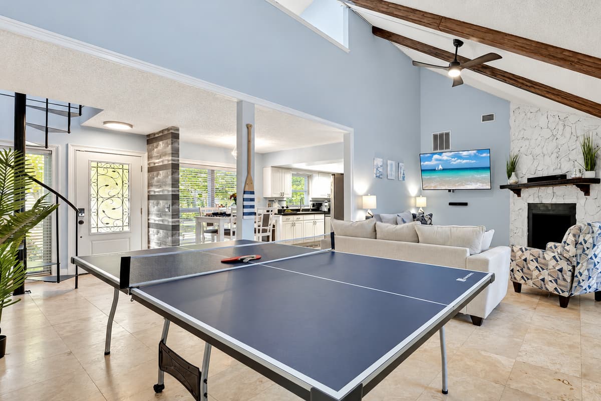 Unleash your competitive spirit in our entertainment area, featuring a thrilling ping pong table.