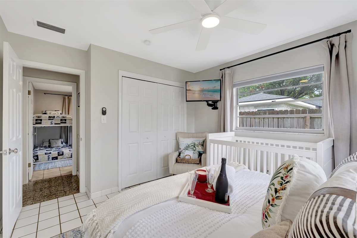 This bedroom is not just a place to sleep; it's a cocoon of comfort, a retreat for relaxation, and a sanctuary of sweet dreams.