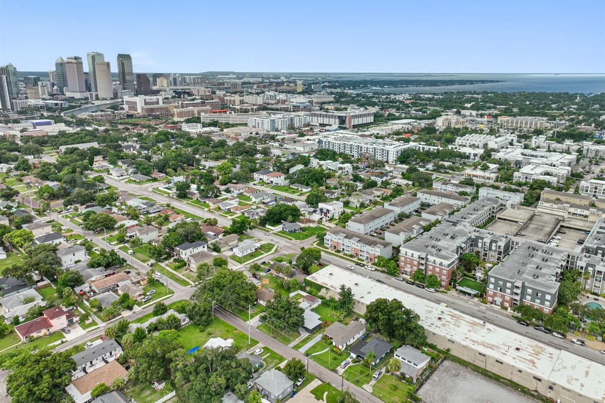 Aerial view of the neighborhood.