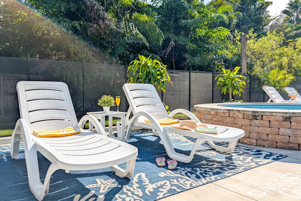 Comfortable seating invites you to spend the entire day outdoors.