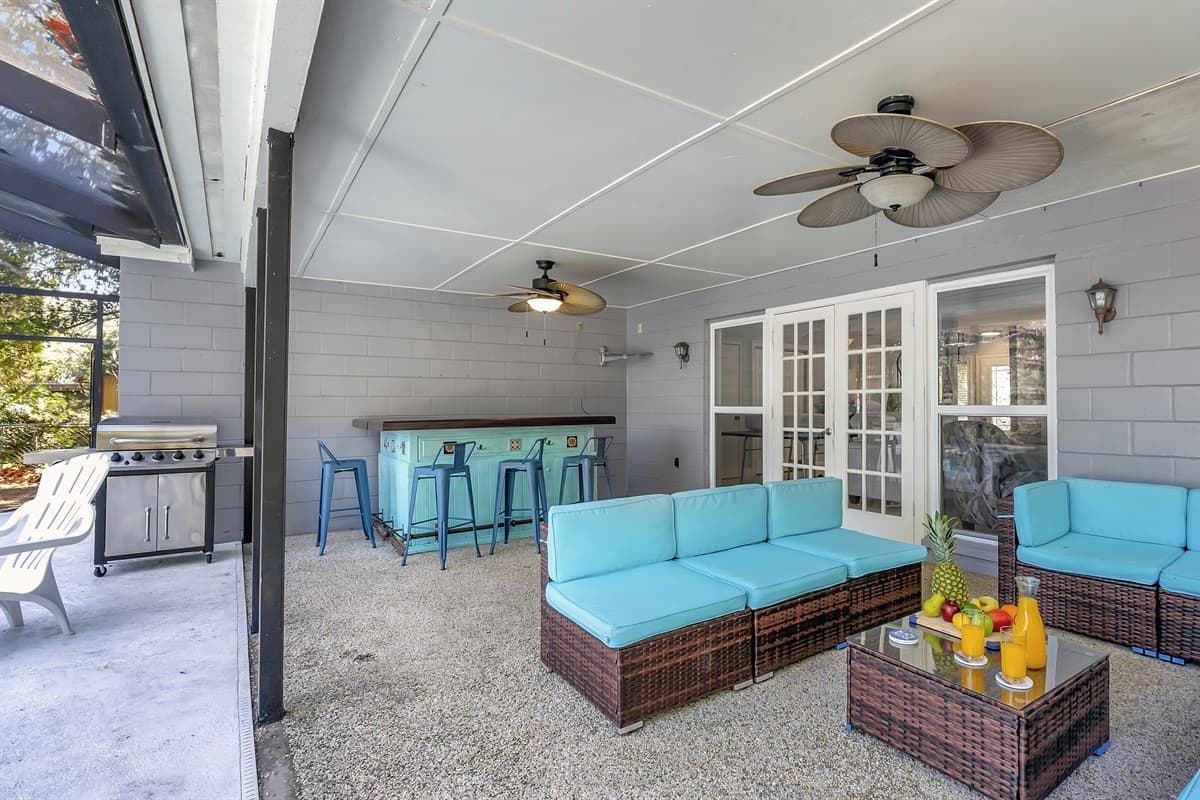 This outdoor space is thoughtfully crafted for leisurely enjoyment, ensuring a peaceful retreat during your stay.