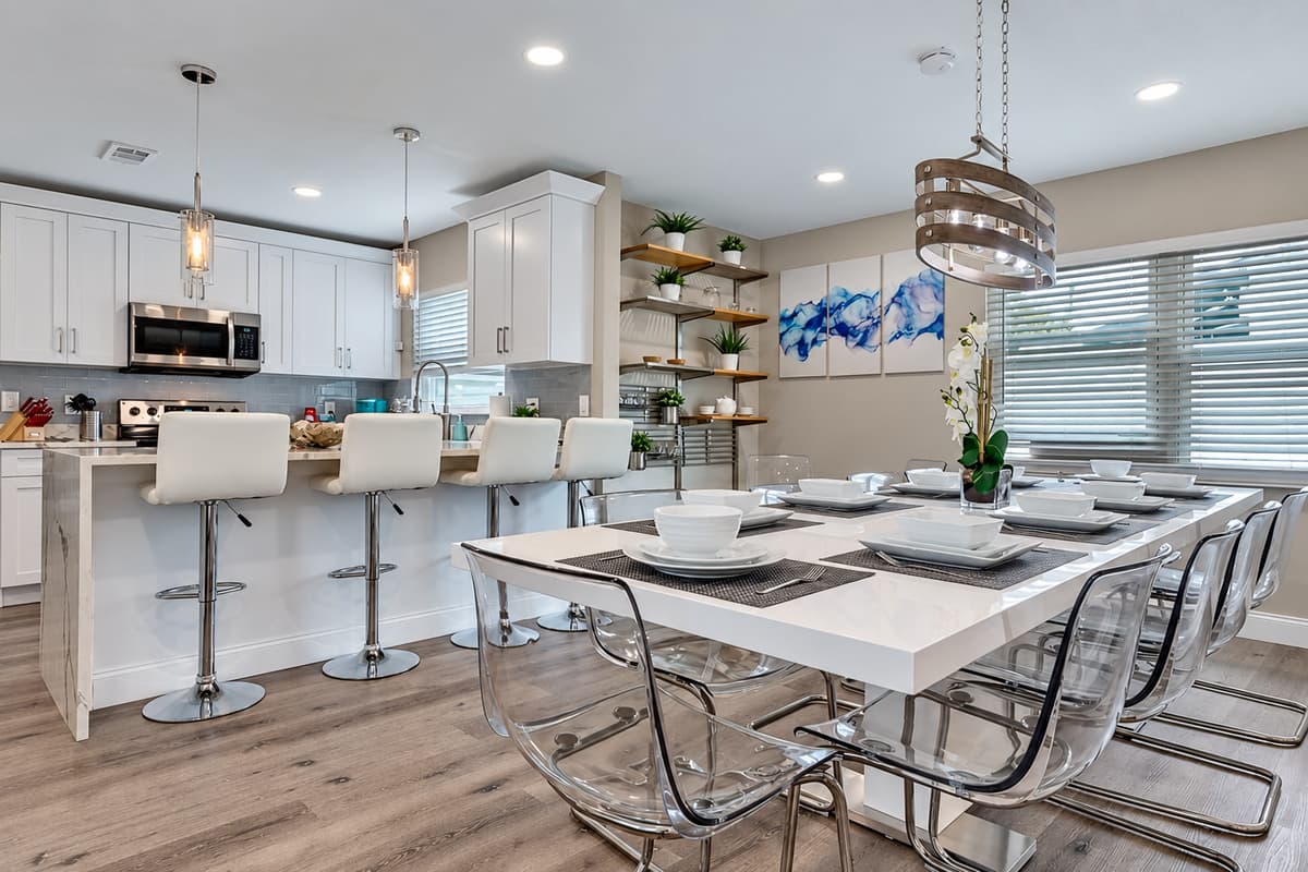The open concept of our beautiful dining area and modern fully equipped kitchen. Cherish wonderful memories with family and friends while on vacation. If you like this minimalist setup, don't hesitate to send us a message now!