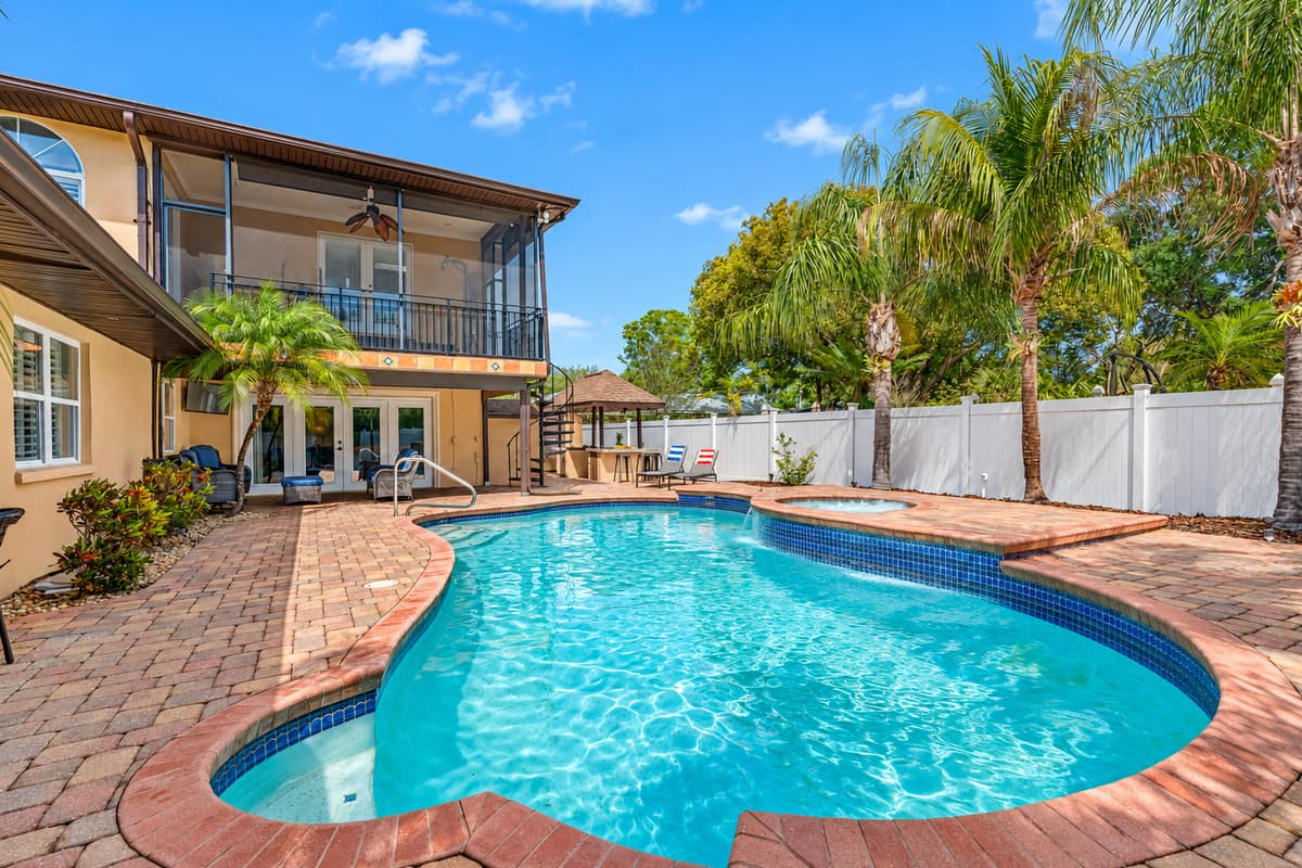 Our stunning pool area, where the sun-kissed waters beckon and relaxation reigns supreme.