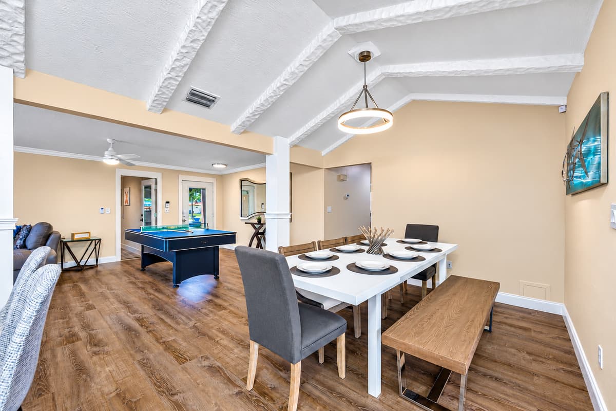 The open concept of our beautiful dining area and modern fully equipped kitchen. Cherish wonderful memories with family and friends while on vacation. If you like this minimalist setup, don't hesitate to send us a message now!