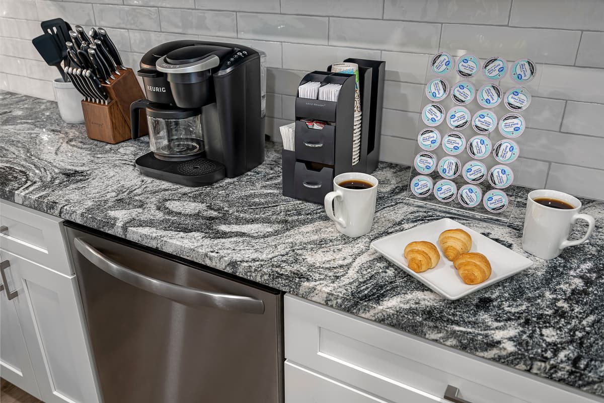 Coffee lover? Do you love to bake? Or just a foodie in general? You would love this kitchen because it has everything you would need to make good food and of course, coffee! To all the coffee lovers out there, send us a message!