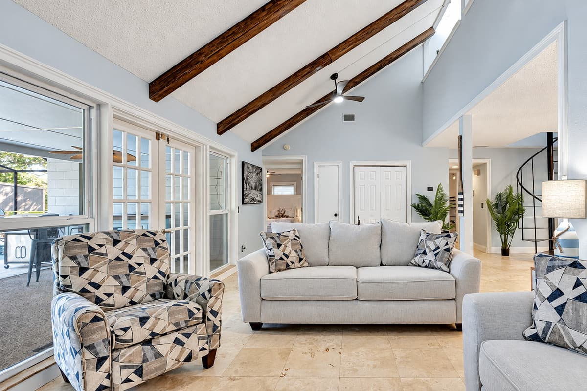 The room is tastefully decorated, creating a warm and cozy atmosphere.