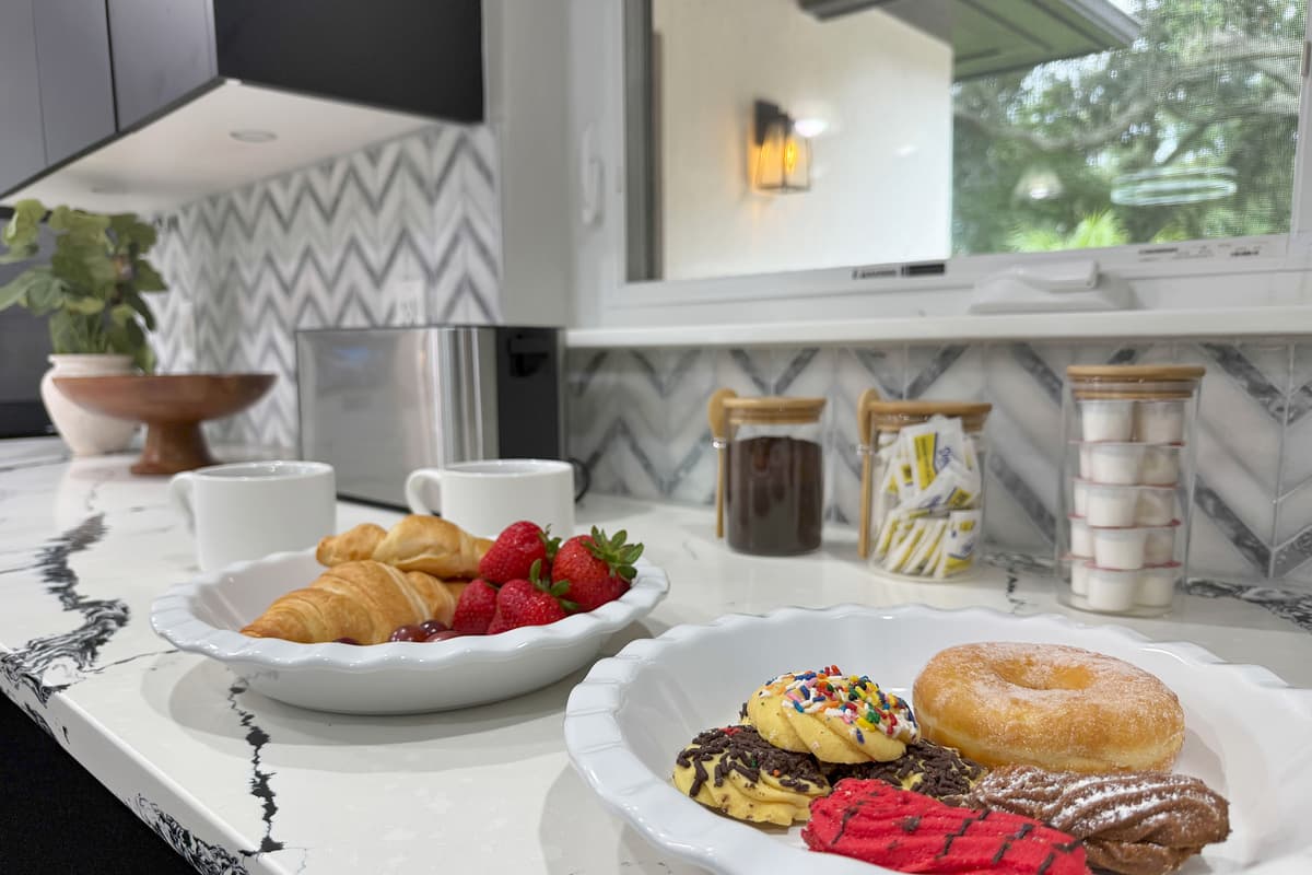 Fresh pastries on the counter turn "just arrived" into "already feels like home."