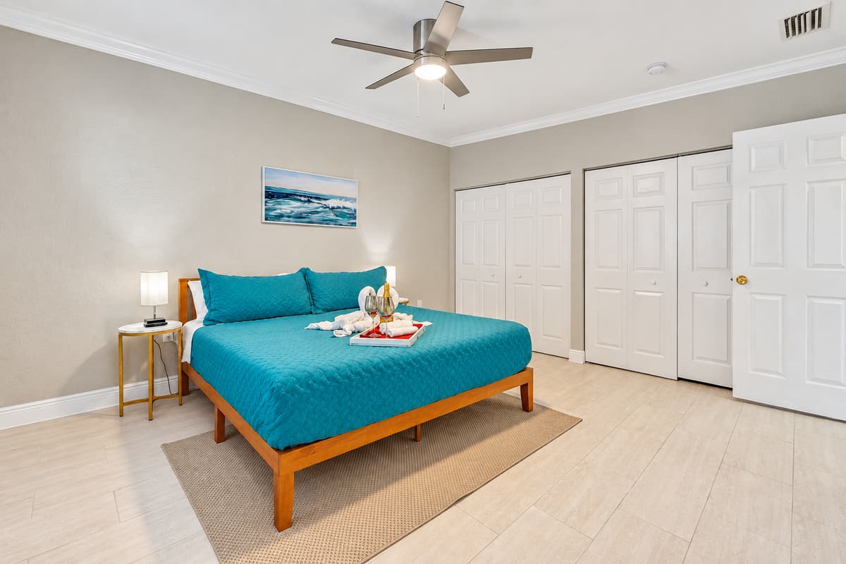 Adjacent to the sleeping area, a generously sized closet awaits, providing ample space for your wardrobe.