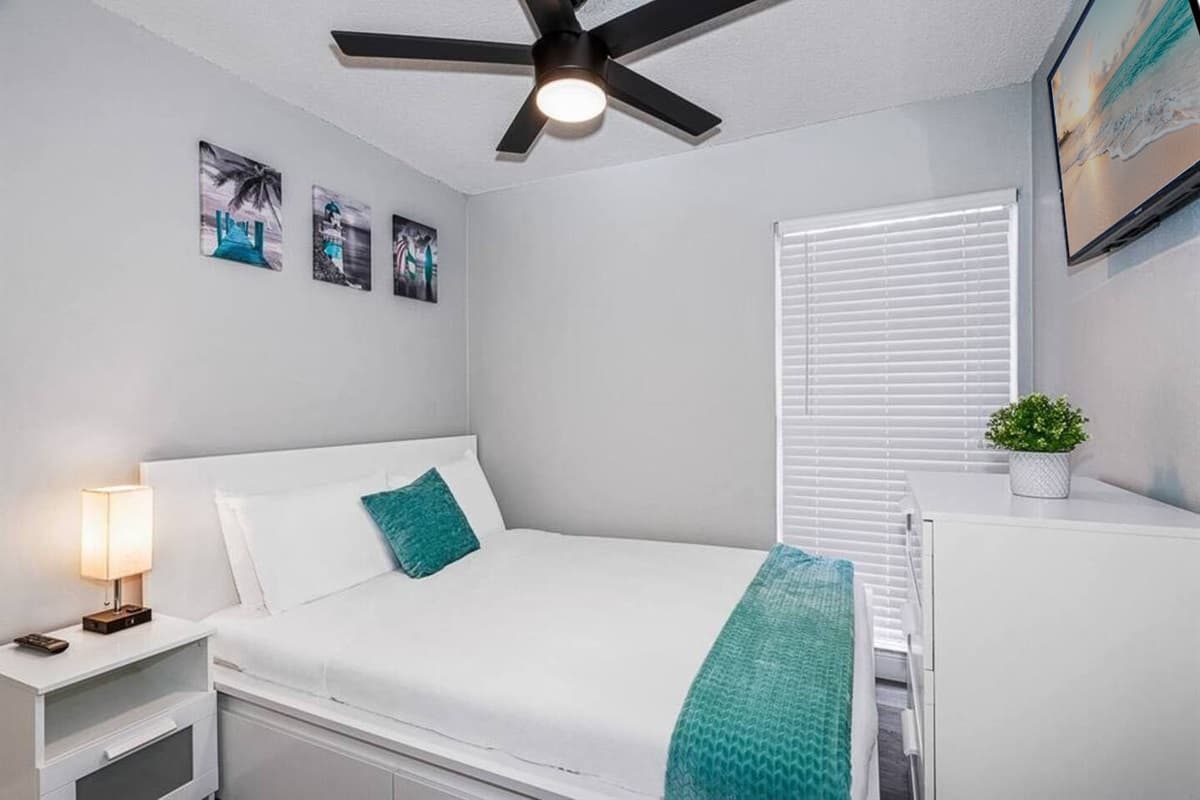 The beautiful room has a king-size bed, cabinets, closet, and its own TV. Who wouldn't want a comfortable room to rest in after a long day at the beach? If you like what you see so far, send